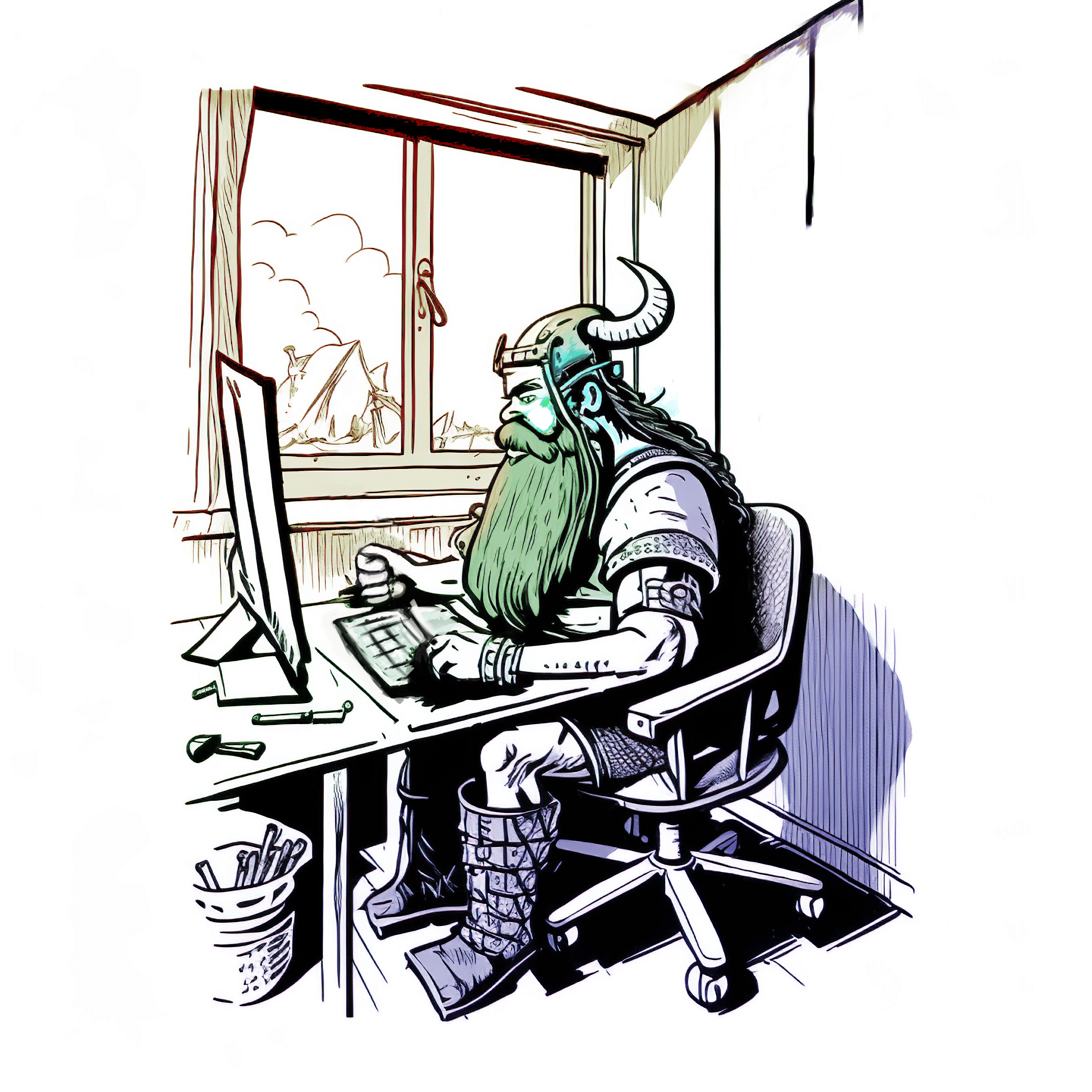 Afbeelding van een moderne viking