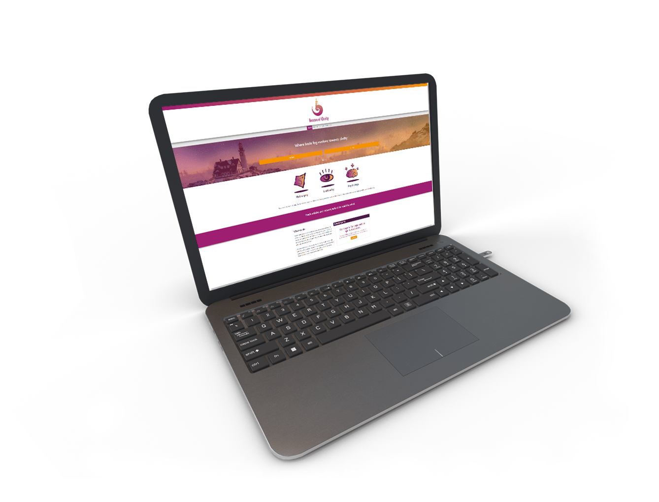 Beacon of Clarity visueel op laptop